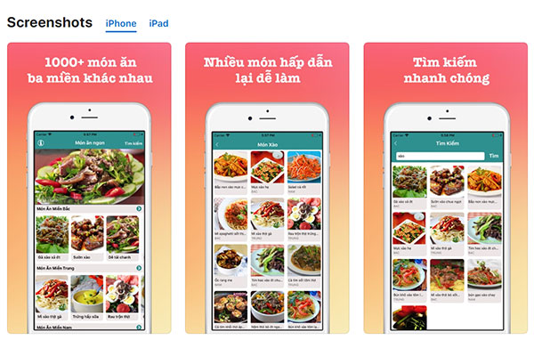 app hướng dẫn nấu ăn